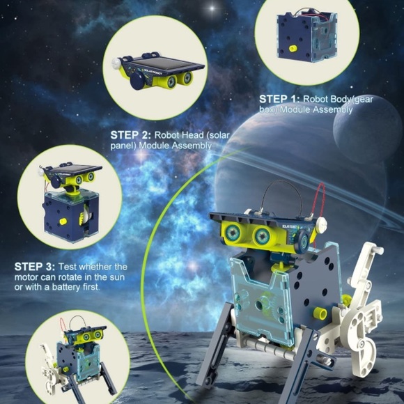 12-in-1 STEM Solar Robot Kit Projects for Kids Ages 8-12, Learning Educational - Picture 2 of 7